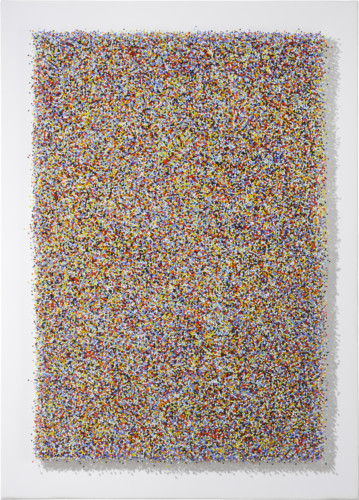 P500 - 2021 - Glass head pins on canvas - 140 x 70cm.